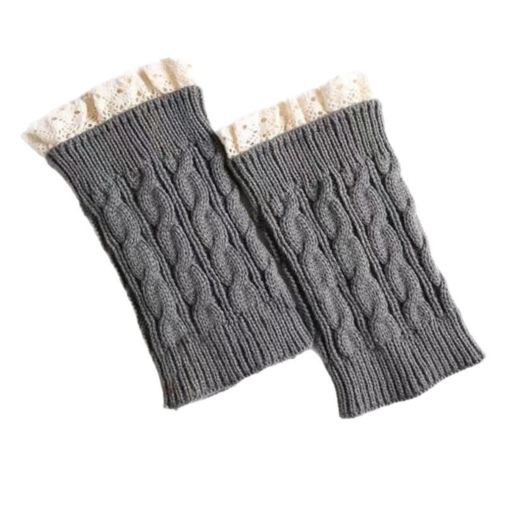 Boot Sock Slouchy - Винтажные вязаные гетры с кружевной отделкой